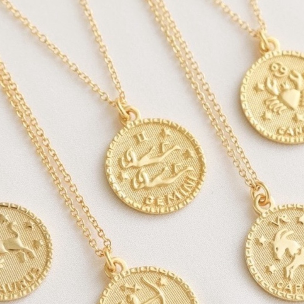 Gemini Zodiac Necklace | 14k Gold Plated